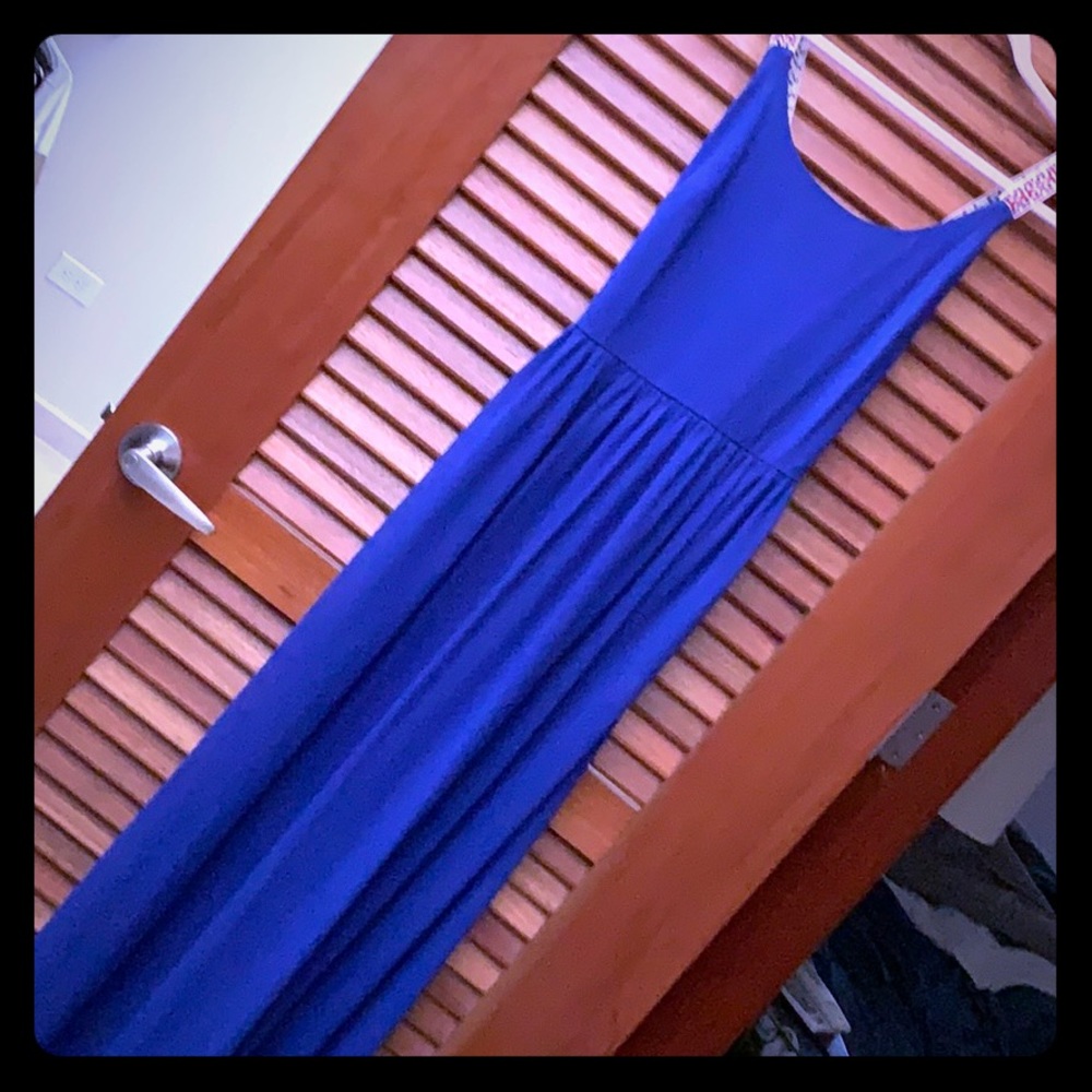 Royal Blue maxi dress with intricate straps